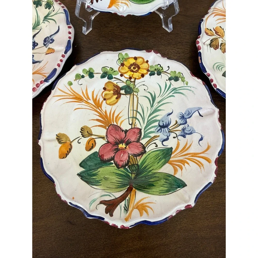 VTG Capri‎ Italy Set FOUR Floral Stoneware 7